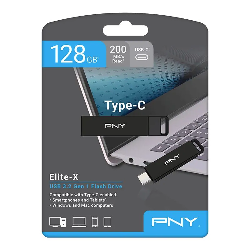PNY 128GB Elite-X Type-C USB 3.2 Gen 1 Flash Drive Black – 5. kép