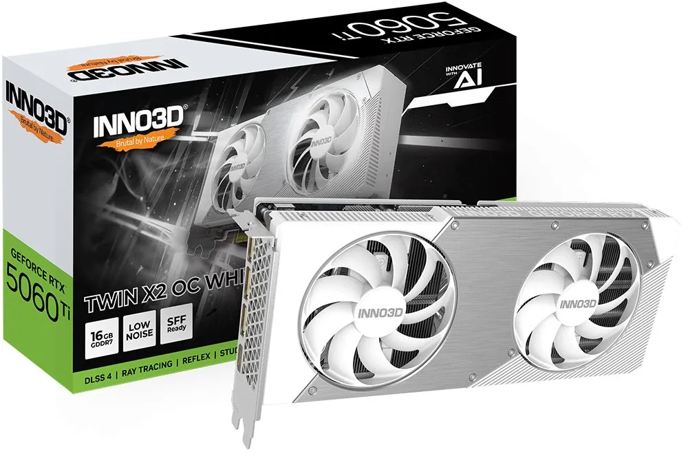 Inno3D GeForce RTX5060 Ti 16GB DDR7 Twin X2 OC White