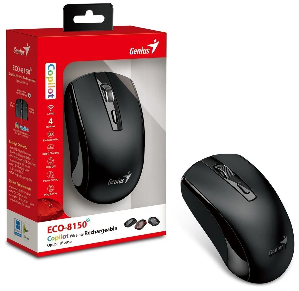 Genius ECO-8150 Wireless Mousre Black – 5. kép