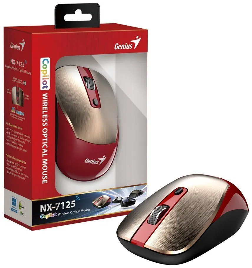 Genius NX-7125 Wireless Mouse Gold/Red – 5. kép