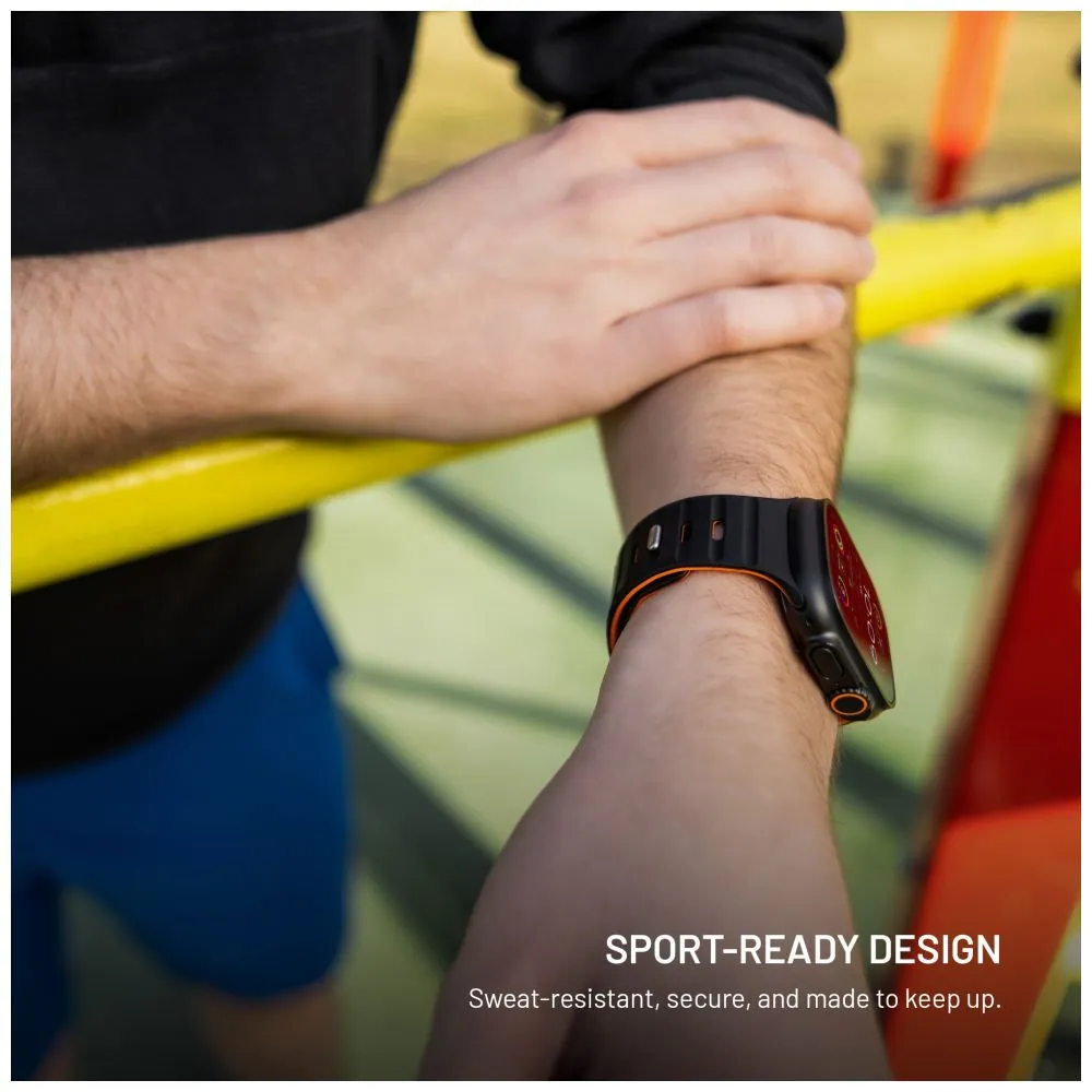 FIXED mágneses szilikon óraszíj Apple Watch 42/44/45/46/49mm-hez, fekete – 7. kép