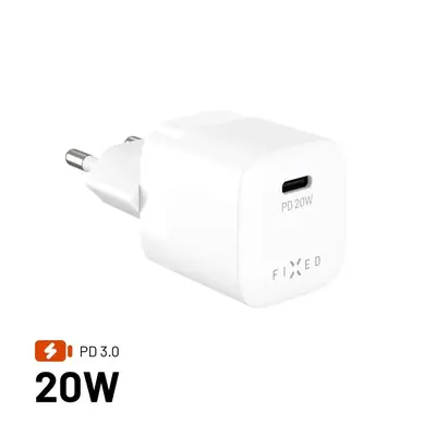 FIXED Mini USB-C Travel-Charger 20W White
