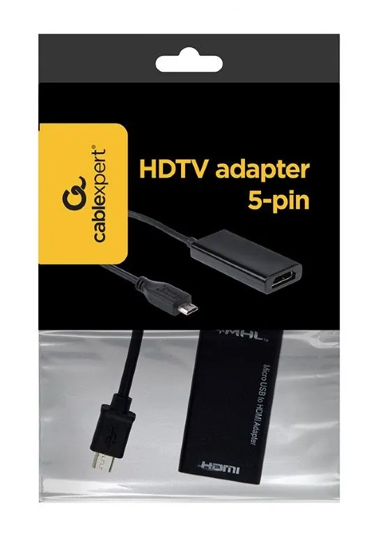 Gembird A-MHL-002 HDTV adapter 5-pin Black – 3. kép