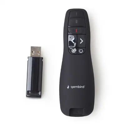 Gembird WP-L-12 Wireless Presenter Red Laser Black – 2. kép