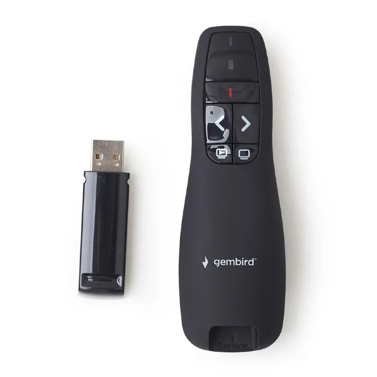 Gembird WP-L-12 Wireless Presenter Red Laser Black – 2. kép