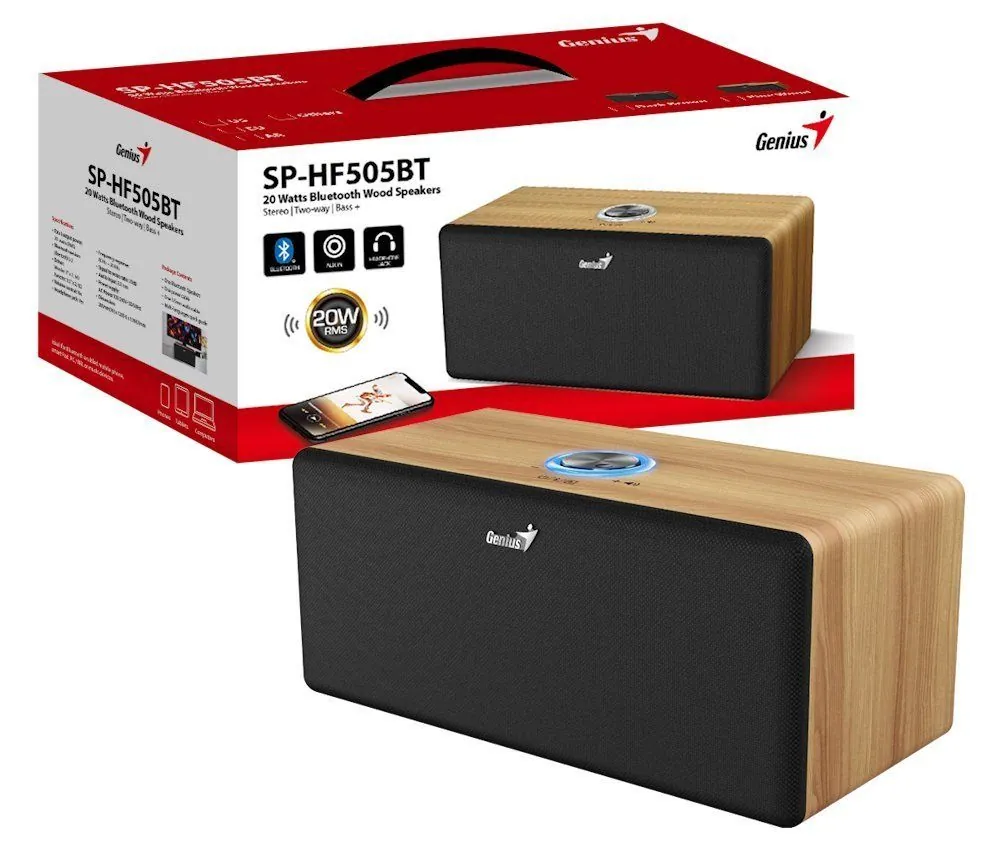 Genius SP-HF505BT Bluetooth Speaker Pine Wood – 5. kép