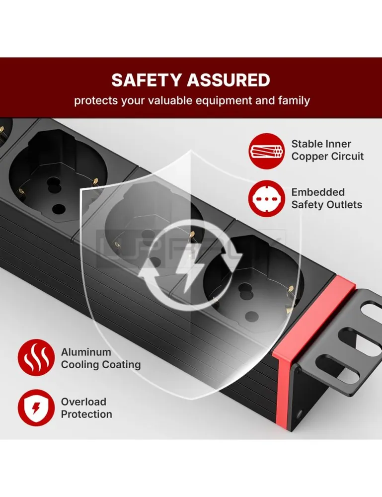 WP WPN-PDU-G02-12 19" PDU/elosztósor 12x Schuko aljzat – 3. kép