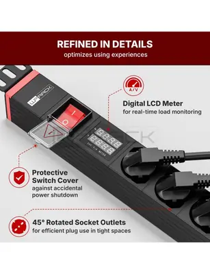 WP WPN-PDU-G03-06 19" PDU/elosztósor 6x Schuko aljzat – 2. kép