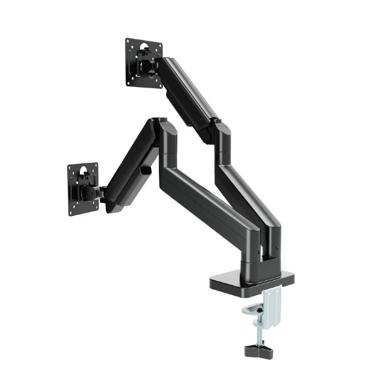 Gembird Desk mounted adjustable double monitor arm 17"-32" Black