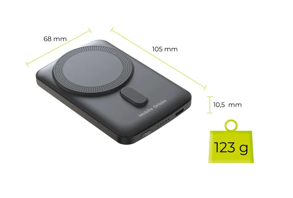 Mobile Origin Wireless Magnetic PowerBank 5000mAh Black – 10. kép