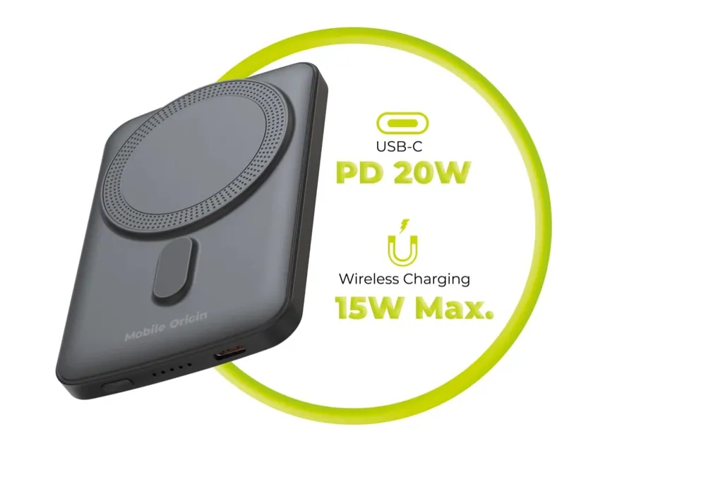 Mobile Origin Wireless Magnetic PowerBank 5000mAh Black – 7. kép
