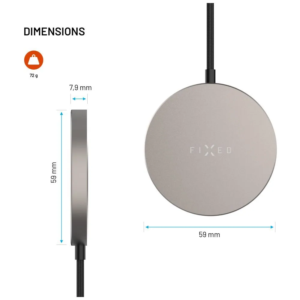 FIXED MagPad Slim Qi2 MagSafe Wireless töltő Titan – 11. kép