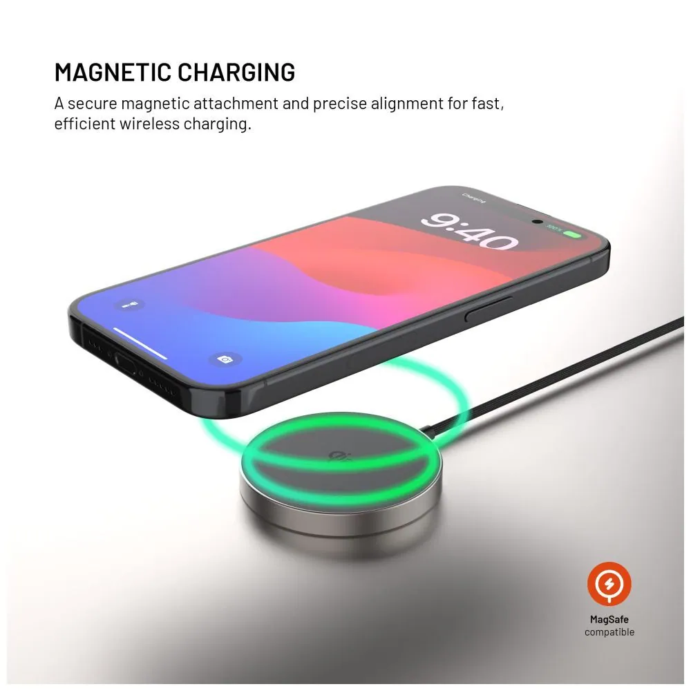 FIXED MagPad Slim Qi2 MagSafe Wireless töltő Titan – 3. kép