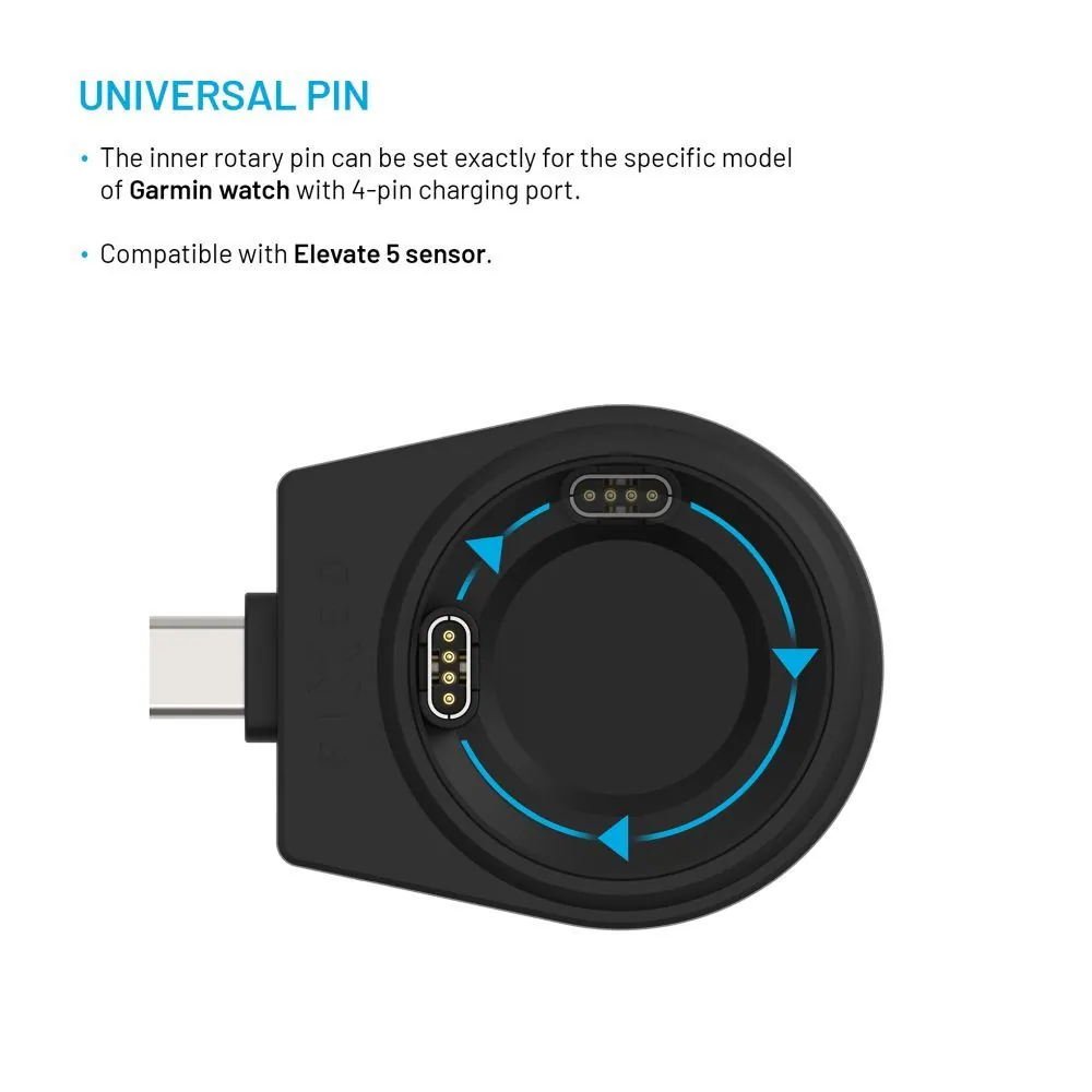 FIXED USB-C töltőadapter Garmin Fenix 5/6/7/7X/8, Epix, Venu 2/3/3S, Vívoactive 3/4/5 készülékekhez, fekete – 4. kép