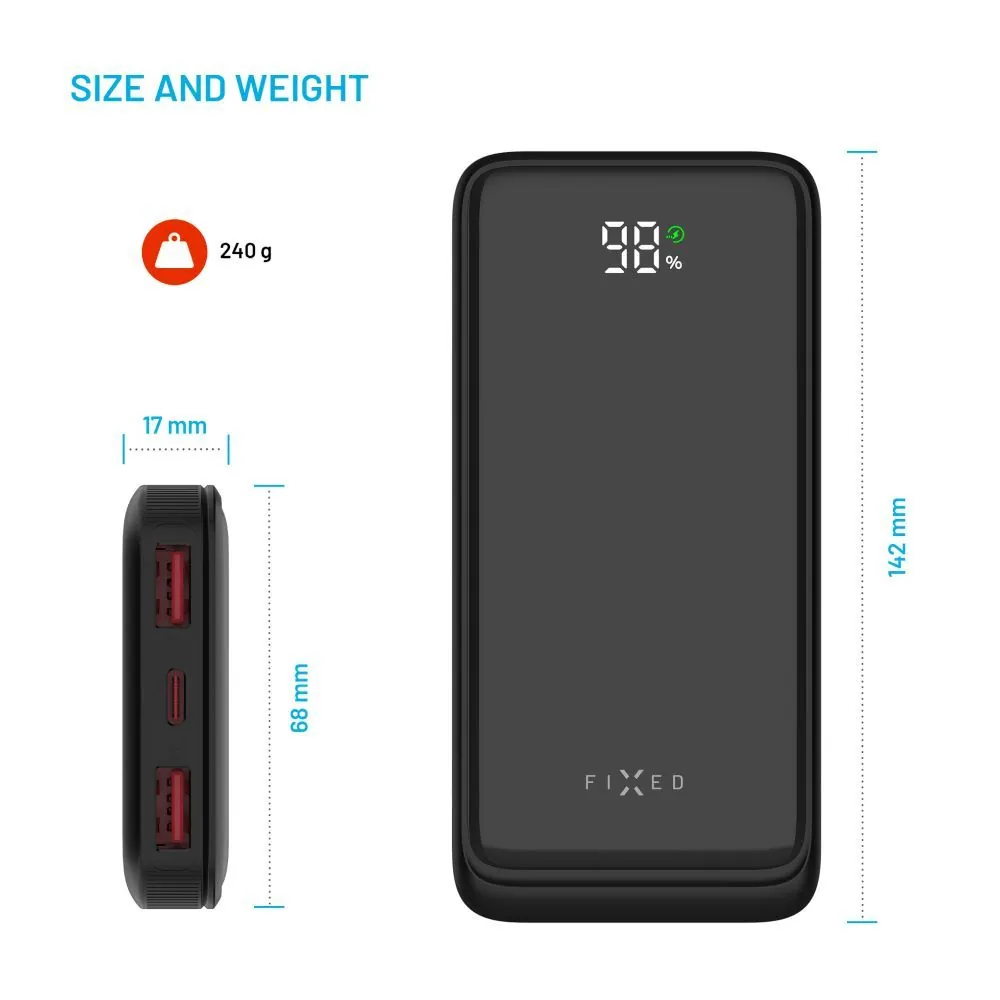 FIXED Zen2 PowerBank 10000 mAh Black – 5. kép