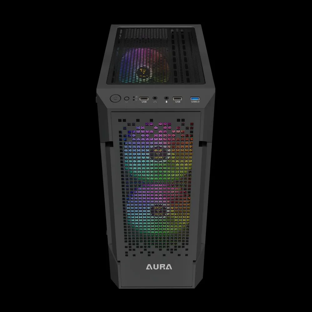 Gamdias Aura GC7 ARGB Tempered Glass Black – 3. kép