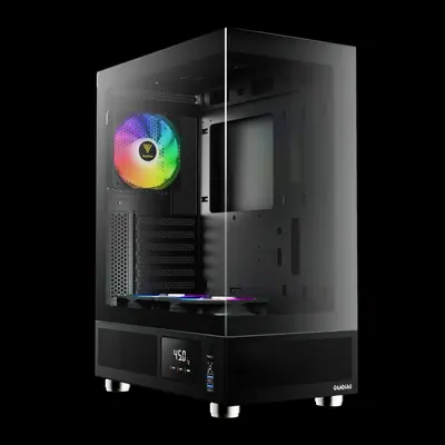 Gamdias Atlas E1 ARGB Tempered Glass Black – 2. kép
