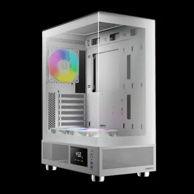 Gamdias Atlas E1 ARGB Tempered Glass White – 2. kép