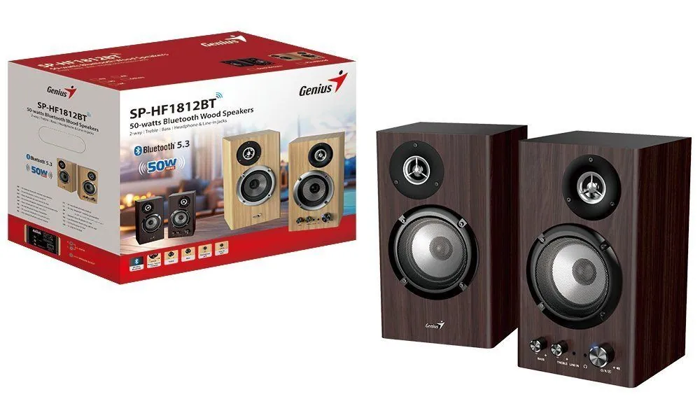 Genius SP-HF1812BT Bluetooth Speaker Dark Brown – 7. kép