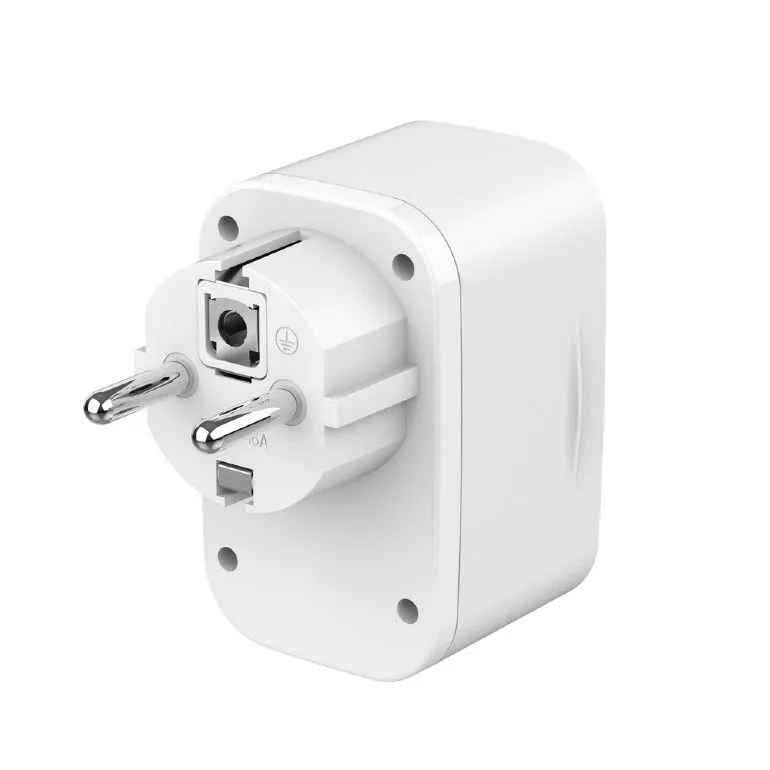 Gembird TA-ACPDQC20-01-W 2-port USB fast charger with pass-through AC socket 20W White – 3. kép
