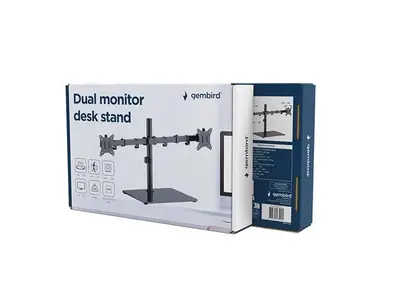 Gembird MS-D2ST-01 Dual monitor desk stand 17”-32” Black – 2. kép