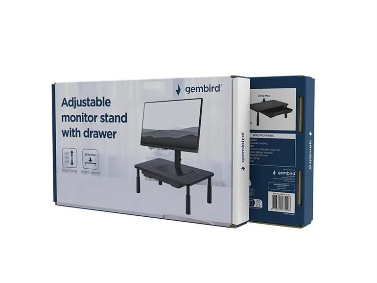 Gembird MS-TABLE-D-01 Adjustable monitor stand with drawer – 6. kép