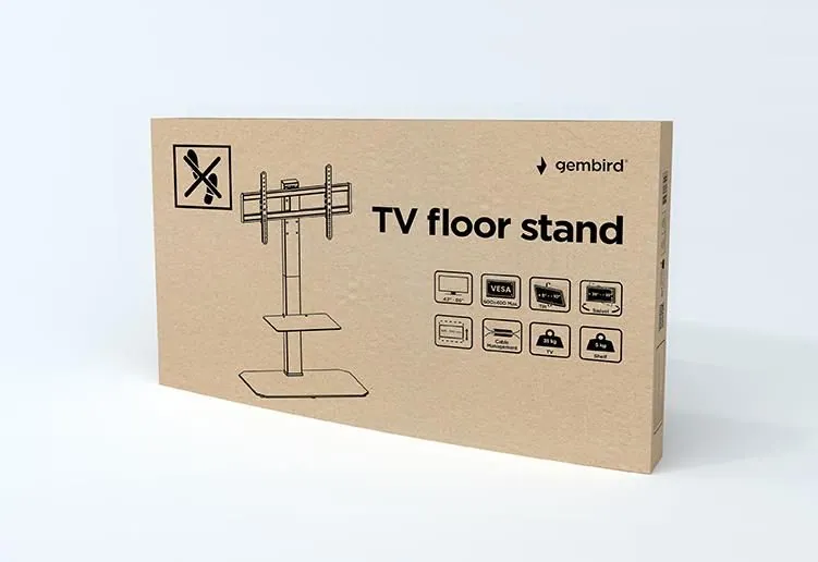 Gembird TVS-86ST-01 TV floor stand 43"-86" Black – 8. kép