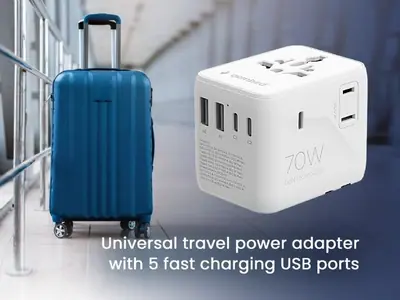 Gembird Universal travel power adapter 70W White – 2. kép