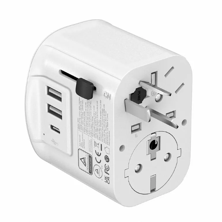 Gembird Grounded universal travel power adapter 15W White – 3. kép
