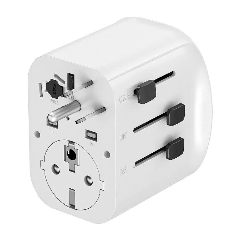 Gembird Grounded universal travel power adapter 15W White – 4. kép