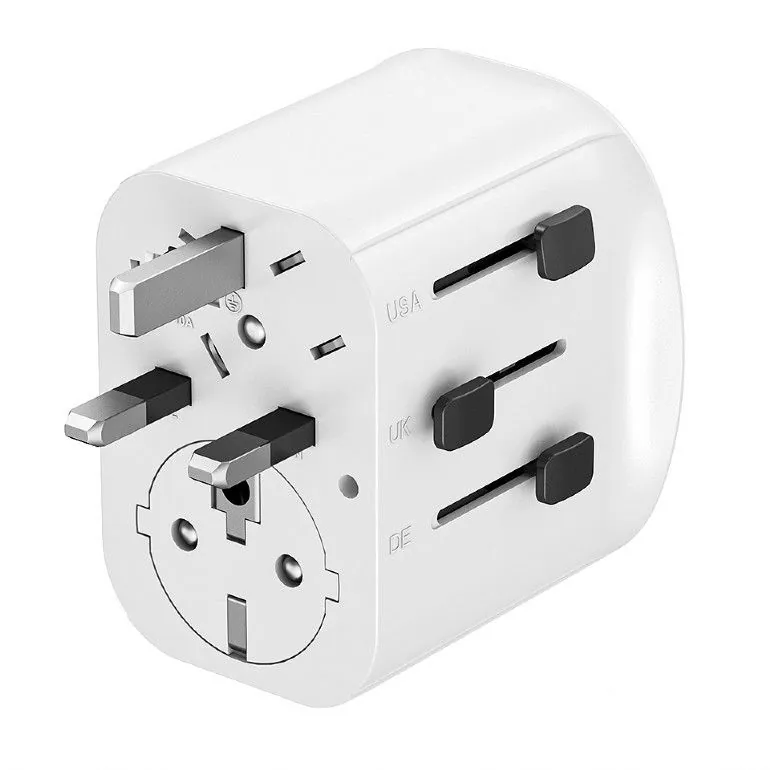 Gembird Grounded universal travel power adapter 15W White – 5. kép