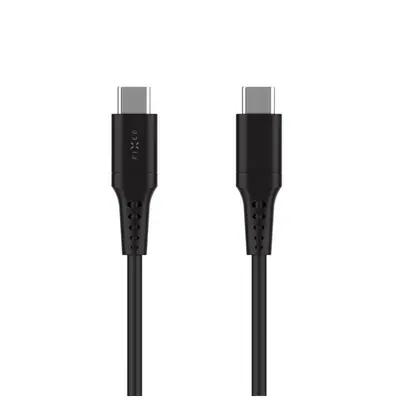 FIXED USB 2.0 hajlékony szilikon kábel USB-C/USB-C 0,3m, fekete
