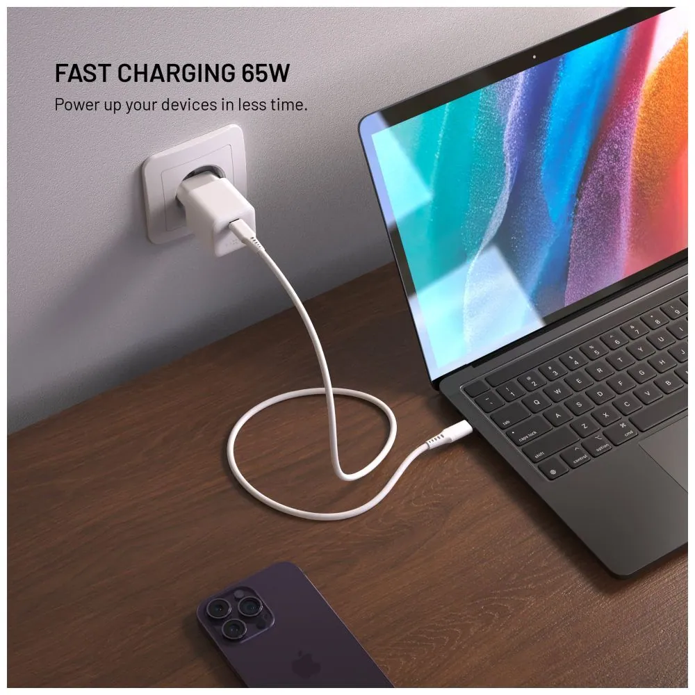 FIXED mini USB-C GaN töltő 65W fehér – 3. kép