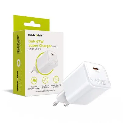 Mobile Origin GaN 67W Super Charger Single USB-C White
