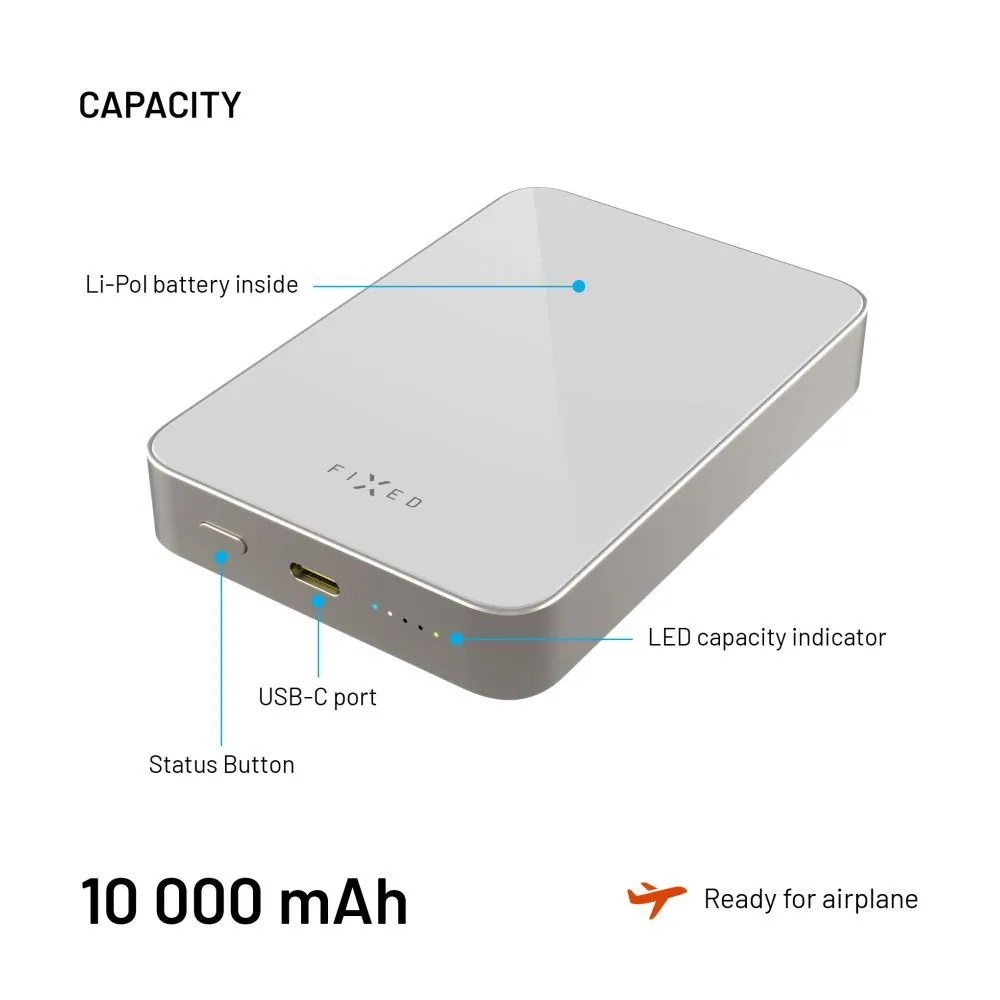 FIXED MagZen 10 Oi2 10000 mAh külső akkumlátor, titán – 6. kép
