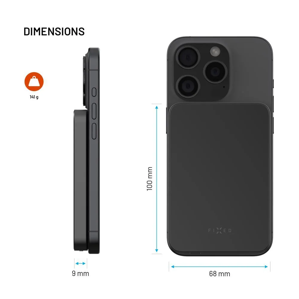 FIXED MagZen 5 Qi2 külső akkumlátor 5000 mAh, fekete – 11. kép