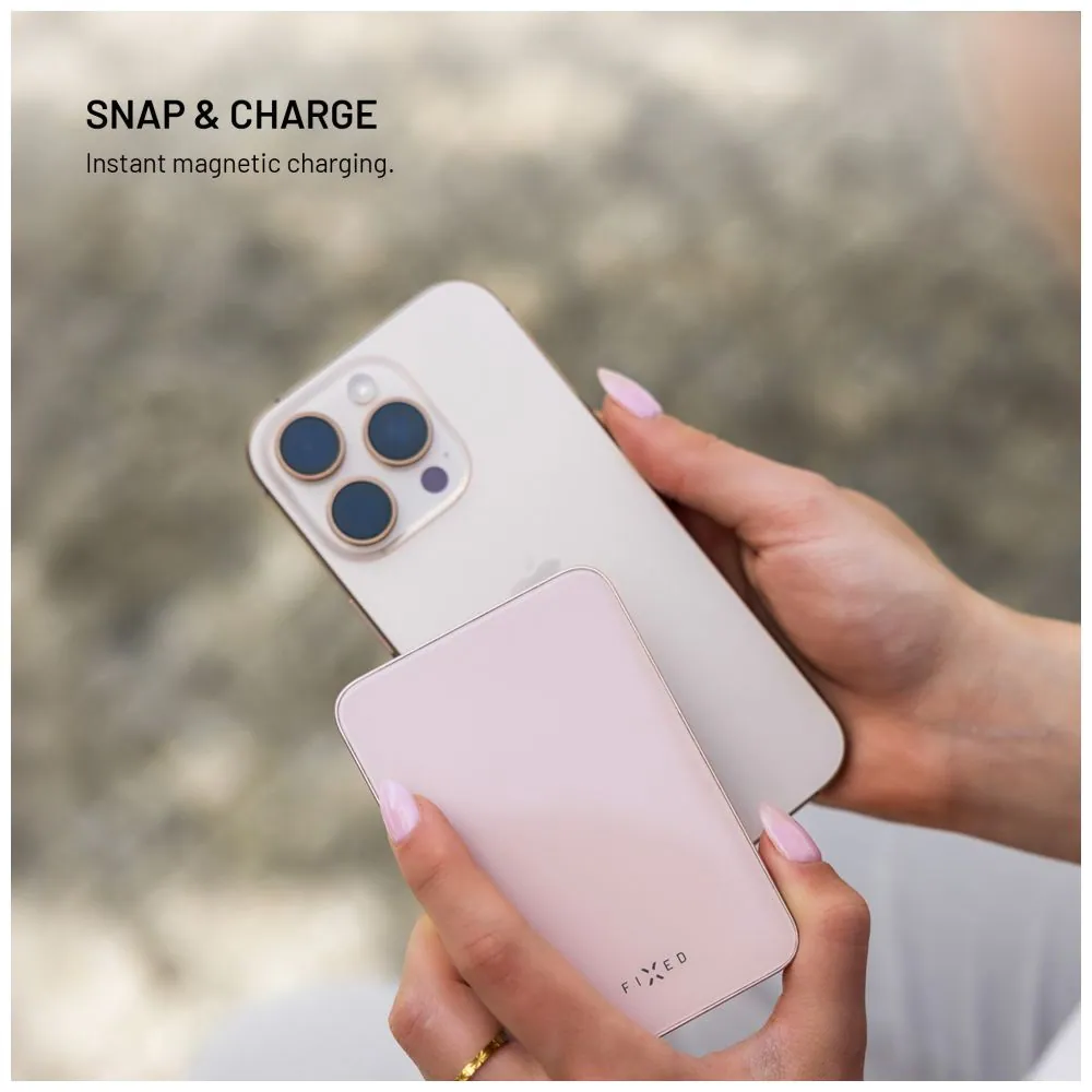 FIXED MagZen 5 Qi2 külső akkumlátor 5000 mAh, rózsaszín – 6. kép