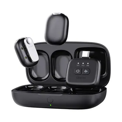 Ulanzi A30 vezeték nélküli Mini lavalier mikrofon 2 mikrofon és 1 vevő usb-c lighting Black