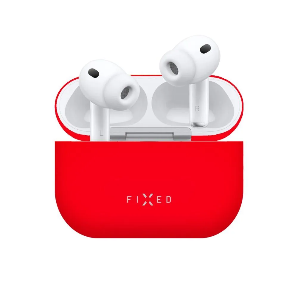 FIXED Selymes tok Apple AirPods Pro 3 fülhallgatóhoz, piros – 2. kép