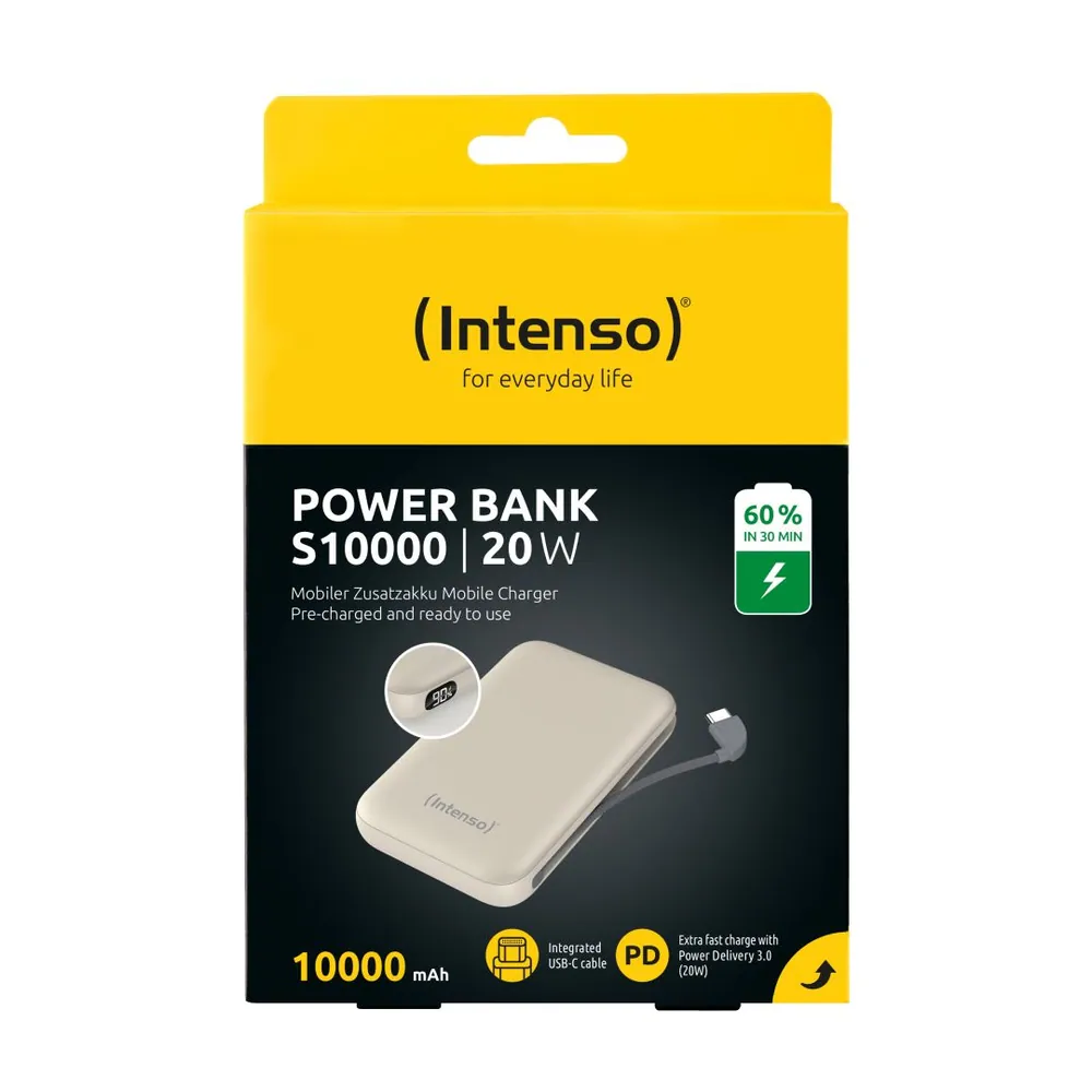 Intenso S10000 10000mAh + Integriertes USB-C PowerBank Beige – 9. kép