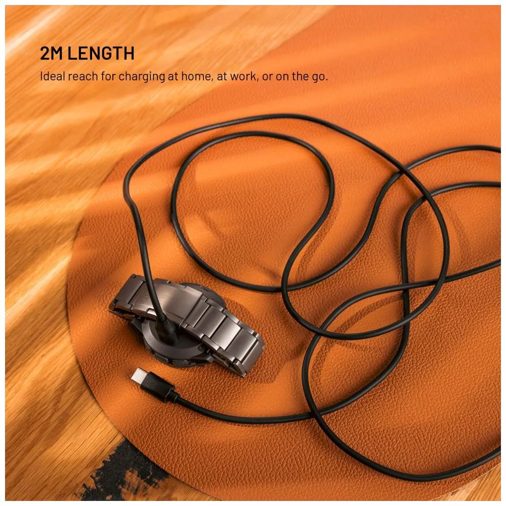 FIXED USB-C csatlakozású okosóra töltőkábel Garmin Forerunner/Fenix/Venu/Vívoactive/Instinct készülékhez 2m, fekete – 5. kép
