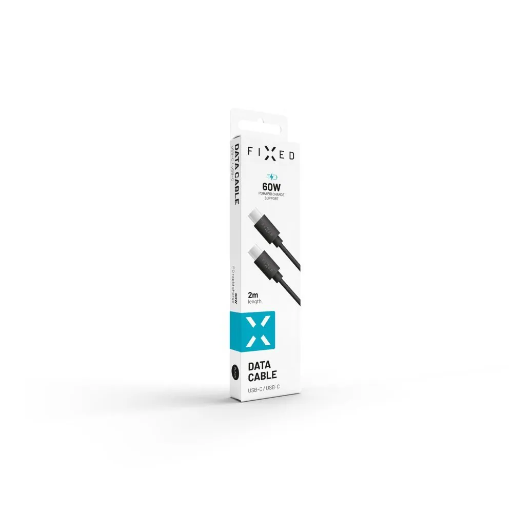 FIXED hosszú USB-C/USB-C kábel, 2m, fekete – 3. kép