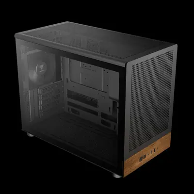Gamdias Athena M4M Wood Tempered Glass Black/Wood – 2. kép