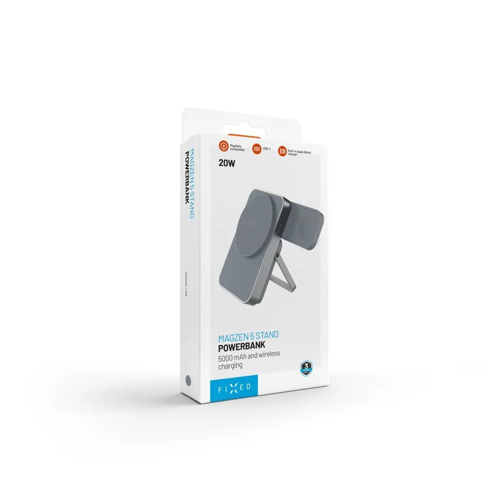 FIXED MagZen 5 5000mAh PowerBank állvánnyal szürke – 11. kép