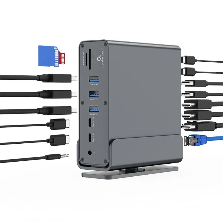Gembird A-CF-COMBO15-01 USB Type-CF 15-in-1 Multi-Port Adapter Space Grey – 10. kép