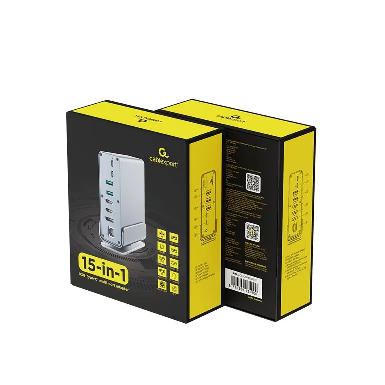 Gembird A-CF-COMBO15-01 USB Type-CF 15-in-1 Multi-Port Adapter Space Grey – 11. kép