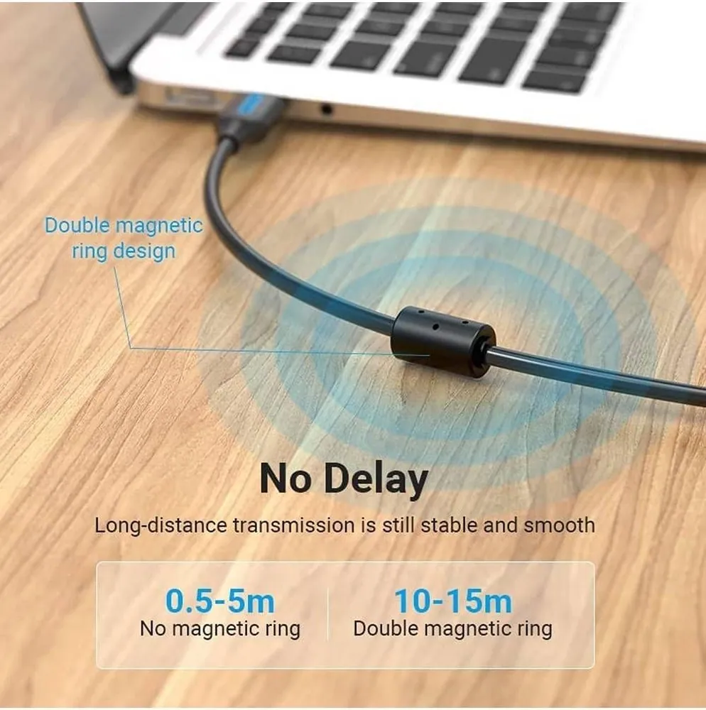 Vention USB 2.0 USB-A to USB-B cable 2m Black – 6. kép