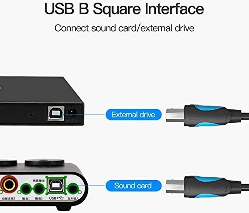 Vention USB 2.0 USB-A to USB-B cable 2m Black – 8. kép