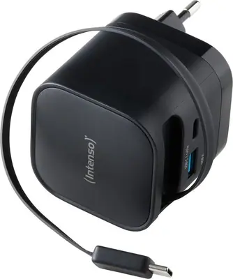 Intenso Compact Fast Charger 65W USB-C/USB-A Black