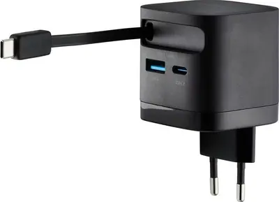 Intenso Compact Fast Charger 65W USB-C/USB-A Black – 2. kép